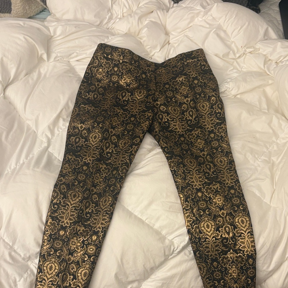 Paul & Joe Brocade Black and Gold Cropped Pants - Picture 3 of 14